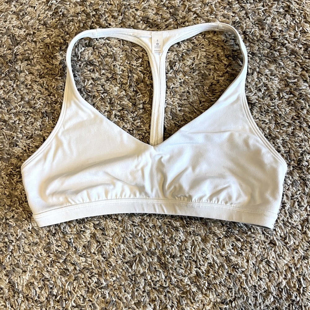 lululemon sports bra, white, size 8